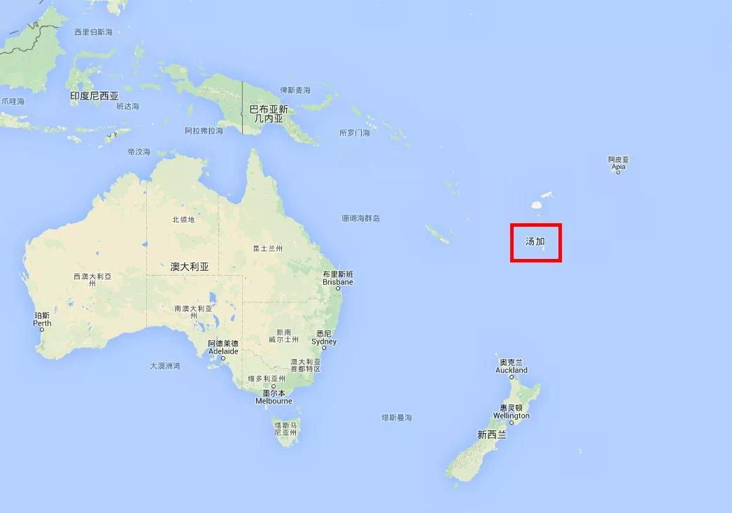 汤加在世界的位置