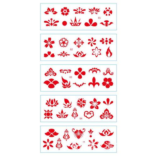 古风眉心泫雅手指贴刺青花朵男女纹身贴英文卡通小清新文身贴纸