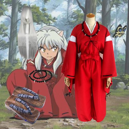 假发耳朵全套衣服动漫男装服装cosplay和服红色服cos犬夜叉