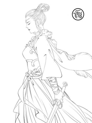 【古风人物线稿】素材来自飞乐鸟出版的《绘漫画古风人物线描技法》