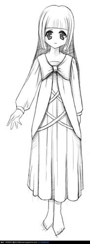 女孩背影简笔画铅笔画