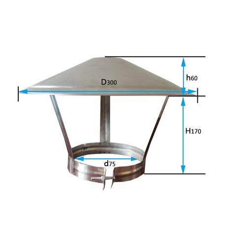 防风帽不锈钢烟囱防雨帽排烟排气管道放风帽烟筒盖土灶壁炉烟管罩