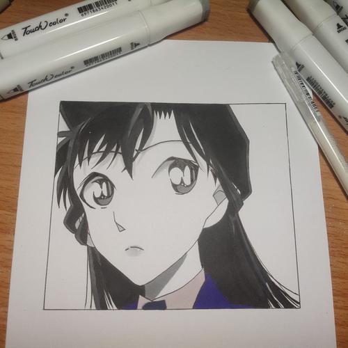小兰姐姐名侦探柯南马克笔马克笔手绘毛利兰绘画手绘绘画教程