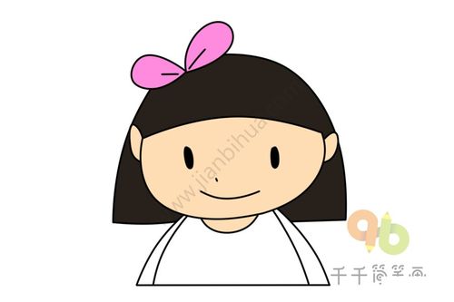 教你画蘑菇头小女孩头像简笔画