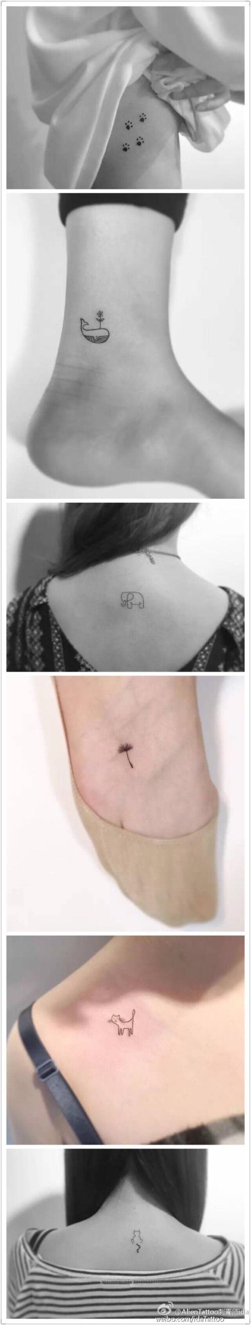 简单的线条简笔画黑白小纹身女生男生情侣黑白手绘纹身花卉简单小清新