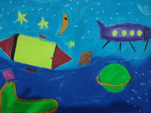 长庆未央湖学校二年级三班"科技为民"创新海报展览