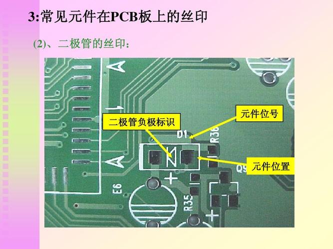 电子知识  :常见元件在pcb板上的丝印 (2),二极管的丝印: 二极管负极