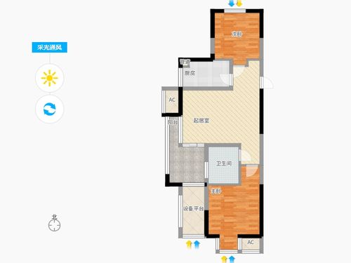 名邦西城国际2室0厅1卫1厨78.00㎡户型图