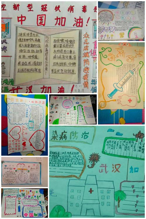 每天我们学生也会看新闻,了解时事,把自己了解到的防疫小知识的画成一