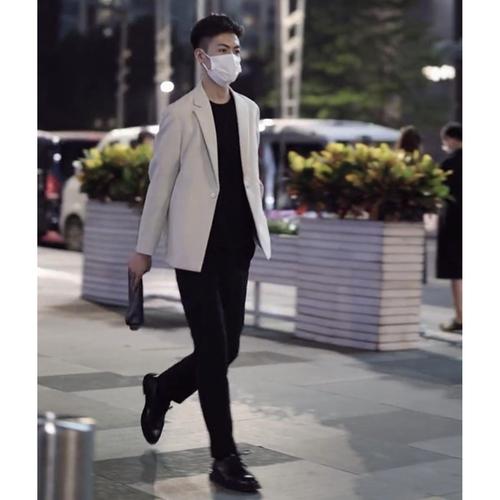 套装单件十八穿搭2021秋季宽松西服男阔版小西装垂感