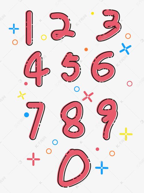 简约手绘mbe风格0至9数字元