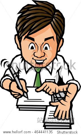 man to write a document