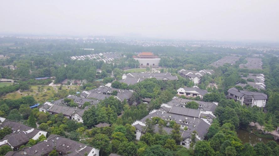 成都温江航拍芙蓉古城