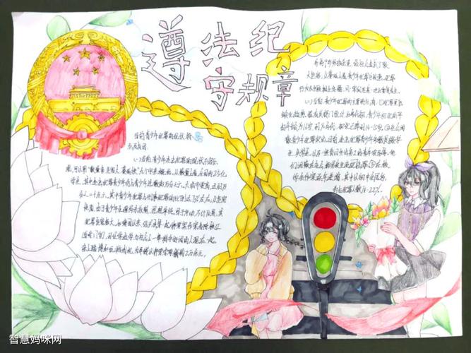 遵纪守法手抄报简单又漂亮