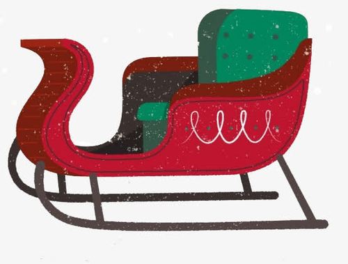 红色雪橇免抠素材免费下载_觅元素51yuansu.com