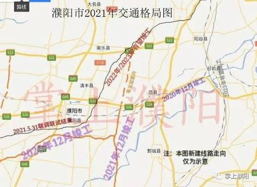 于濮阳市连接濮范高速,向南经山东东明,菏泽,曹县,河南民权,宁陵,睢县