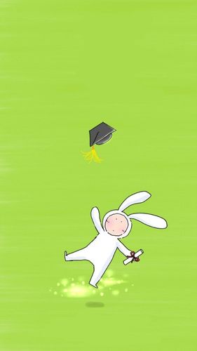 绿色兔子可爱清新壁纸@小白不小也不白