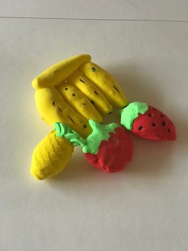 彩泥,水果拼盘,美术画作——一年六班暑期综合实践作业