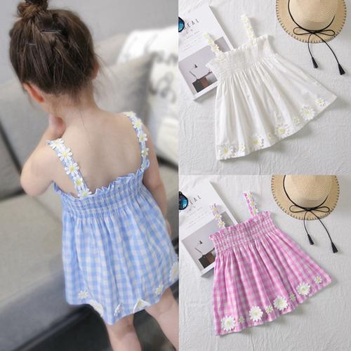 女童薄款夏装小吊带衣百搭娃娃裙2-3-4-5岁8小中童