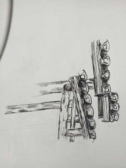 写生的时候随意画的瓦片