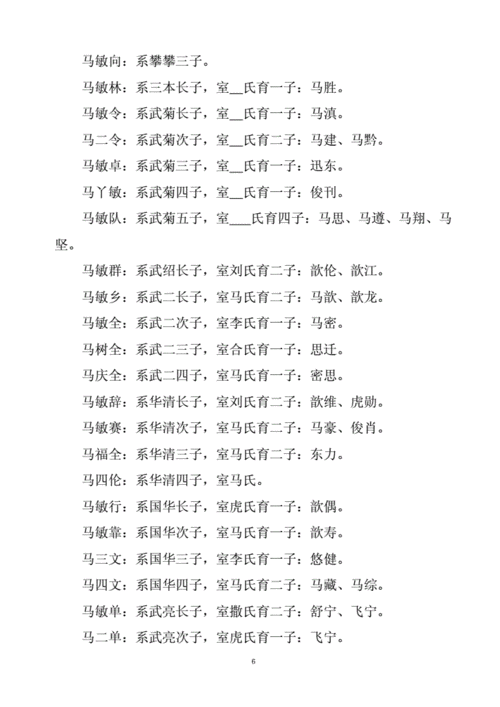 马家屯马氏八世祖元龙氏族族谱(马宁军)马家屯马氏八世祖元龙氏族族谱