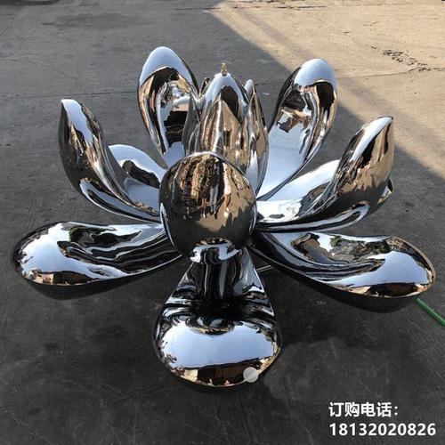 不锈钢抽象荷花莲花雕塑黄石金属荷花雕塑厂
