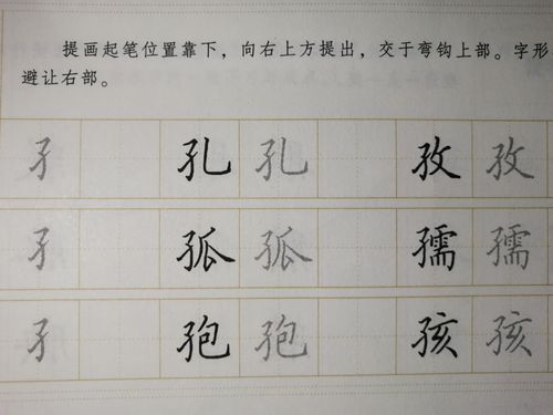 【个人练字向】偏旁:子 弓