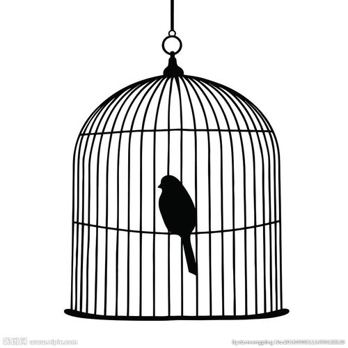 黑色鸟笼子图片