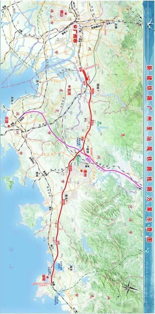 广汕高铁线路平面示意图▼