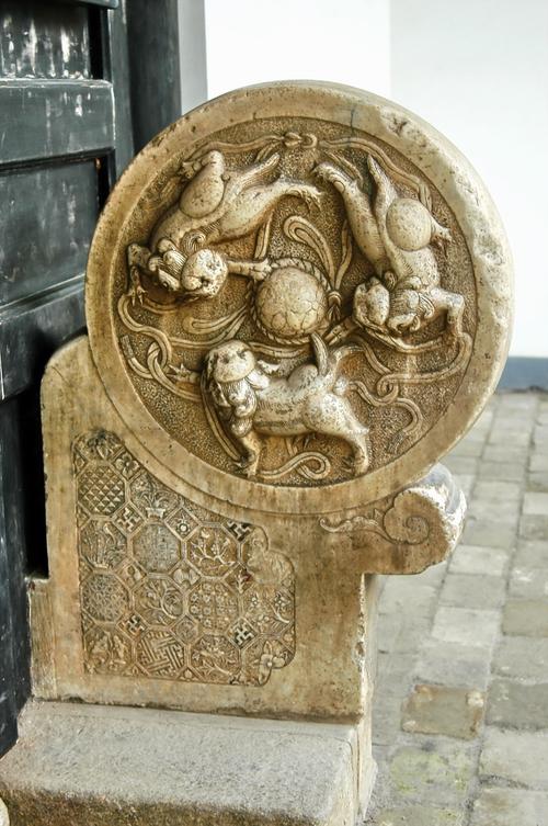 长沙 岳麓书院 大门 抱鼓石