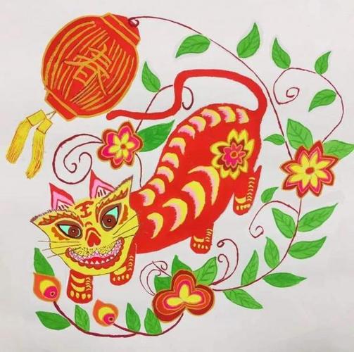 云展厅虎年画虎祝福吉祥新年二图