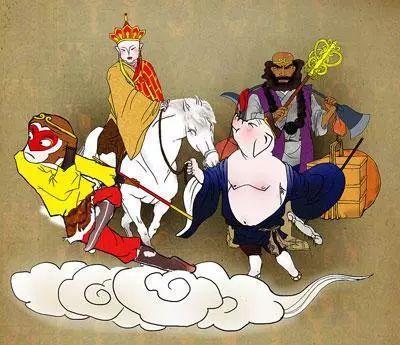 剪纸西游记师徒四人西天取经