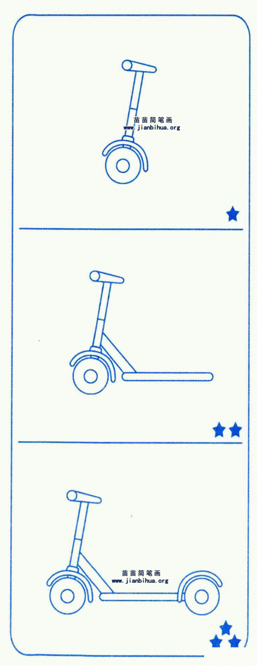 滑板车简笔画图片画法