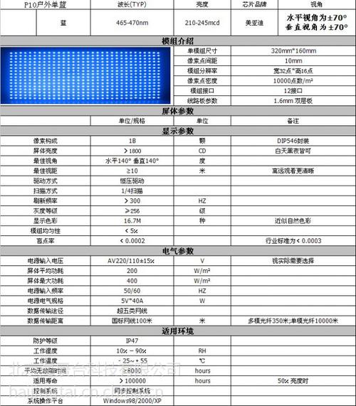 北京led显示屏p10户外单蓝防水电子滚动走字屏/单元板
