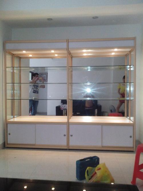 精品玻璃展示柜 药店货架手机配件柜台 透明橱窗陈列架展示架