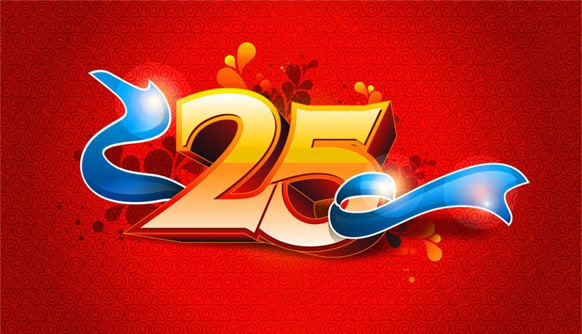25数字立体效果设计矢量素材