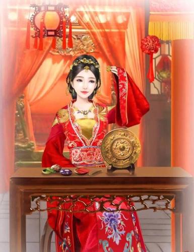 古风女子嫁衣手绘 看小女子嫁衣似火,为君铺就十里红妆