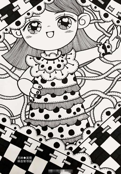 画的表现方式上 有很强的装饰效果 ▲敲可爱的小狐狸 02 q版人物线描