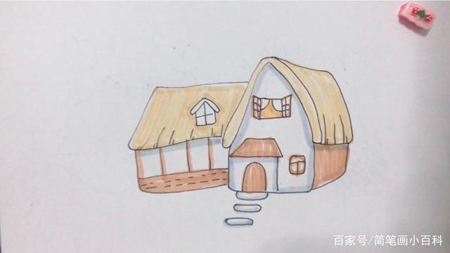 创意简笔画茅草屋,这样简单好看,记得收藏哦