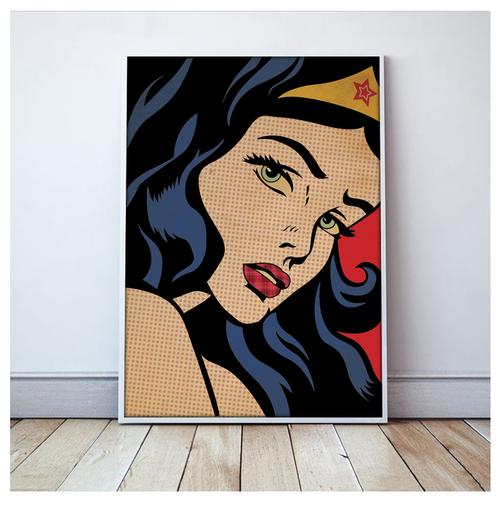 pop art 复古波普艺术神奇女侠wonder woman家居礼品装饰画可定制