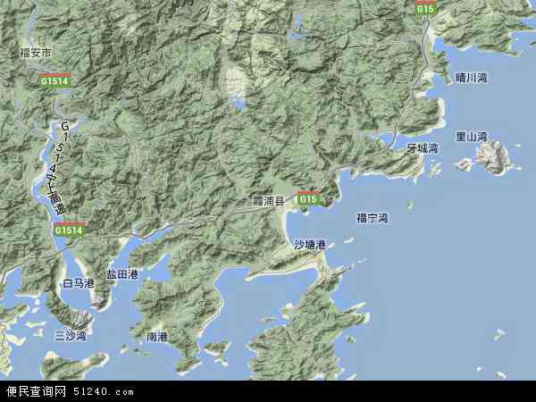 霞浦县地形地图