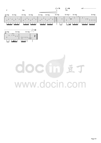 贤良指弹谱 原调六线谱-苏阳-吉他源