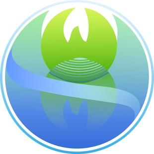 环抱绿水青山环保型logo