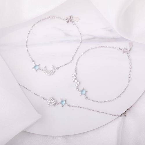 为晚蔚蓝星空系列闺蜜手链纯银ins小众设计手链