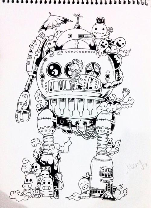 简笔画表情包线描黑白