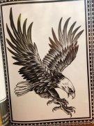 霸气老鹰纹身手稿图案由武汉刺青提供