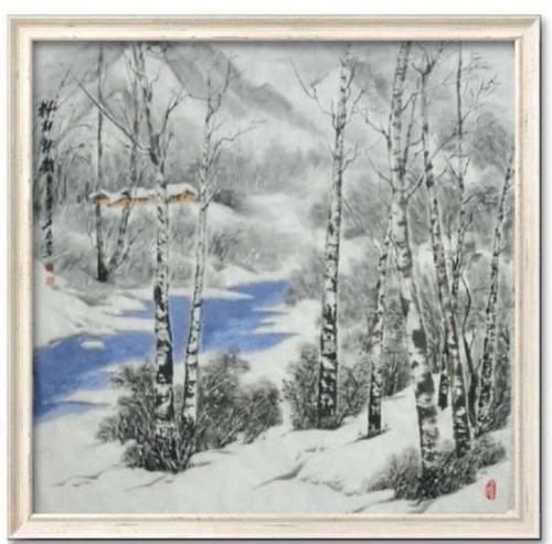 山东日照市莒县王连君的冰雪山水画作