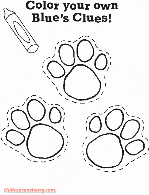 蓝色斑点狗简笔画图片