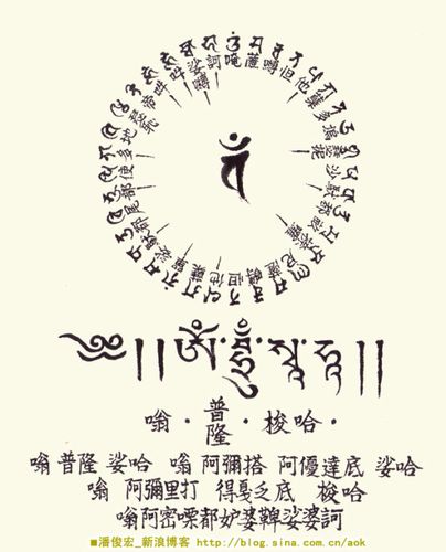 藏文/佛顶尊胜陀罗尼心咒.心