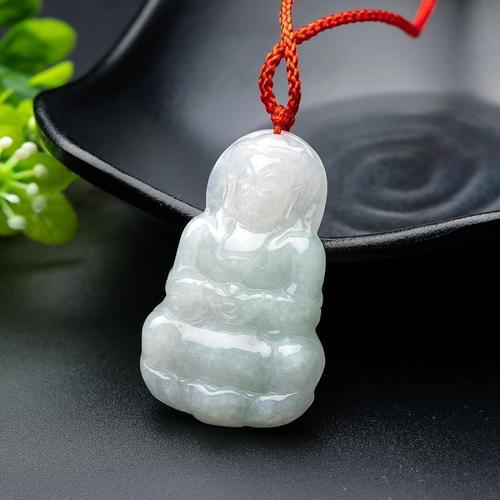 老庙黄金 翡翠吊坠天然水润翡翠观音吊坠玉佩 参数